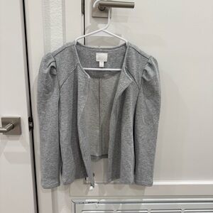 Never Worn: 14th & Union XXSP Gray Open Front Puff Long Sleeve Cardigan Jacket